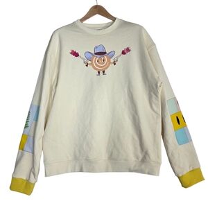 Pop Underwear organic cotton Graphic Sweatshirt with Colorful Sleeves